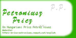 petroniusz pricz business card